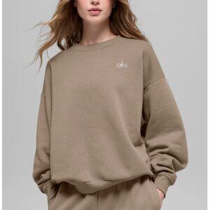 ALO Yoga Gravel Accolade Crewneck Pullover Top Sweatshirt